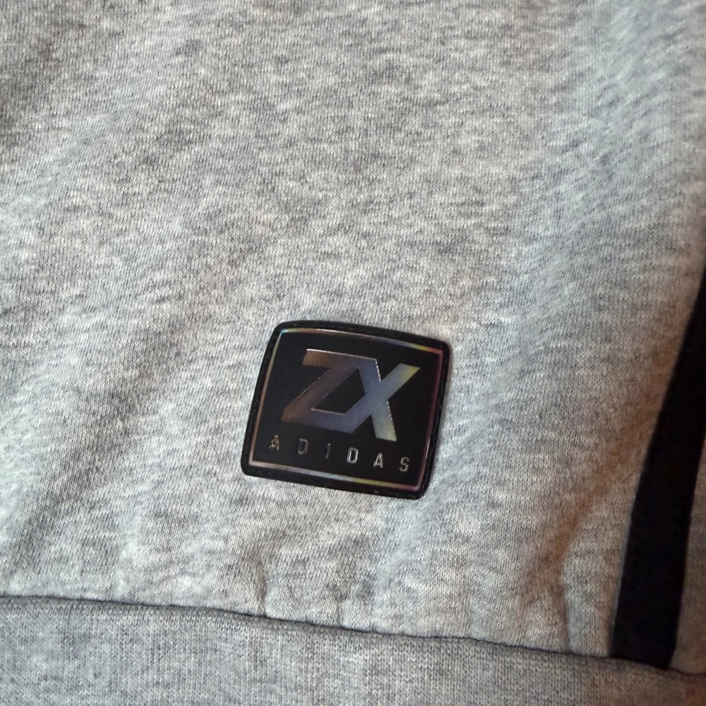 Adidas Originals ZX Colorblock Sweatshirt Mens Large Grey White Black Pullover - Picture 7 of 8